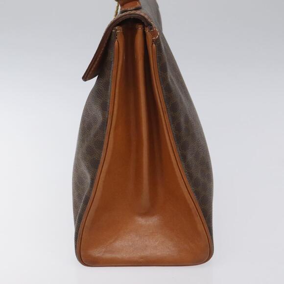 CELINE Macadam Canvas Hand Bag Pvc Leather Brown Gold - Picture 5 of 13